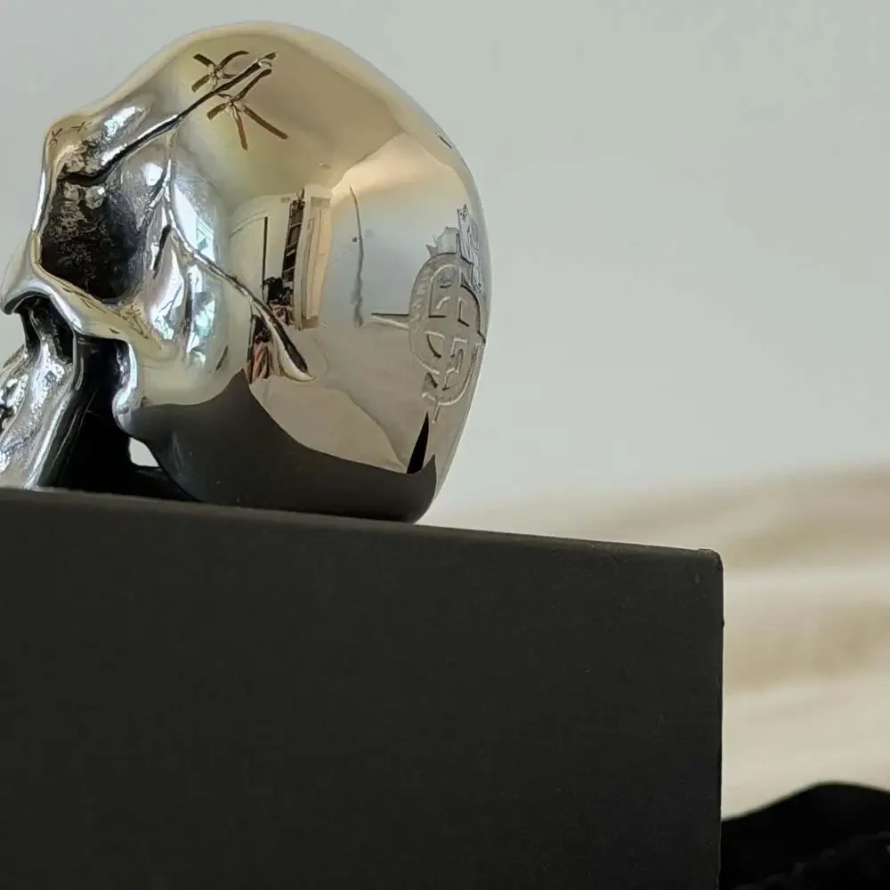 Clocks + Colours Headbanger Stainless Steel Skull Sculpture Paperweight